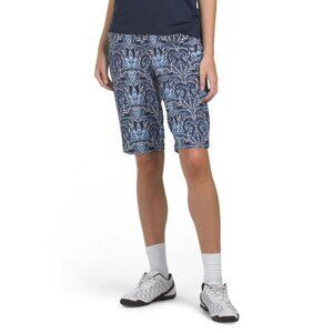 Tommy Bahama Womens Blue White Tropical Pockets Pedal Pusher Shorts Sz S New